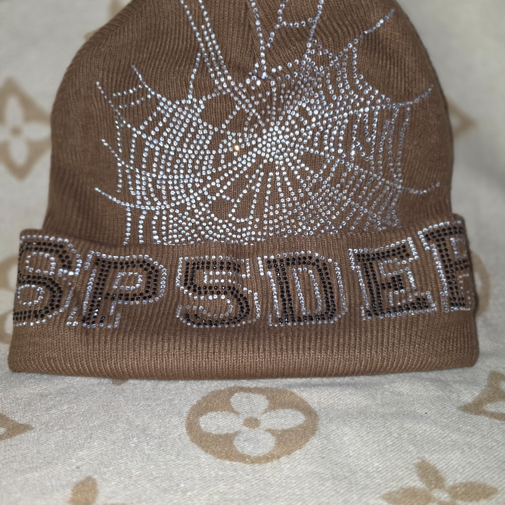 Brown Beanie with Silver Detailing